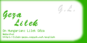 geza lilek business card